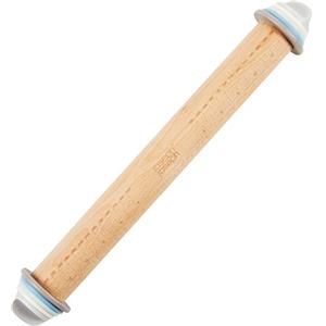 Joseph Joseph - Mattarello in Legno di Faggio, Mattarello Regolabile con Diversi Spessori, Accessori da Forno per Pizza, Biscotti, Pasta, Stabile e Durevole - Pastello