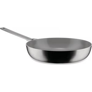 Alessi Convivio Padella Alta 28 cm - Manico Lungo, Trilamina, Antiaderente Ceramico, Adatta a Induzione