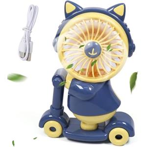 Leonshco Mini Ventilatore Portatile, Piccolo Mini Fans, Ventilatore USB Ricaricabile, Design a Rullo, Funzione Temperamatite, 2 Velocità, Portatile, Silenzioso, Adatto per Viaggi, Ufficio E Uso Esterno