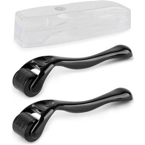 lulir Dermaroller 2 Pezzi, Microneedling Viso 0.5 mm e 1.0 mm con 540 Aghi, Dermaroller Capelli per Viso Cuoio Capelluto e Corpo, Uomini e Donne per Cura della Pelle e dei Capelli