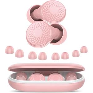 IKG Tappi Orecchie Dormire, Antirumore Quiet Silicone Auricolari, 45dB Protezione dell'udito, Comfort Elasticità Riutilizzabile, for Concerti/Aerei/Sleep/Viaggiare, 8 Inserti auricolari XS/S/M/L, rosa