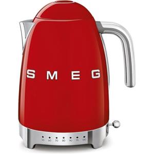 Smeg, Bollitore Temperatura Variabile KLF04RDEU 1,7L, Più Livelli di Temperatura, Filtro Anticalcare Lavabile, Autospegnimento di Sicurezza, Indicatore Livello Acqua, Avvolgicavo, Potenza 2400W, Rosso