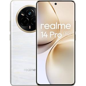 realme 14 Pro 5G Smartphone 8+256GB, Bianco Perla, Schermo curvo da 6.72 pollici, Refresco a 120Hz, Batteria 5260mAh, Fotocamera da 50MP, Dimensity 7300 Energy, Protezione ArmorShell, IP69