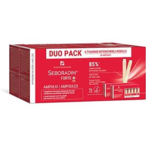Seboradin Forte Duo Pack Fiale Siero Per La Crescita Dei capelli Per Donne Uomini Vitamine Estratti Naturali per il Cuoio Capelluto 28 x 5,5 ML