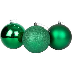 SHATCHI 30 Palline di Natale Infrangibili Verde Scuro - Decorazioni per Albero di Natale e Vacanze - Lucide, Opache, Glitter - 12 mm/30 mm