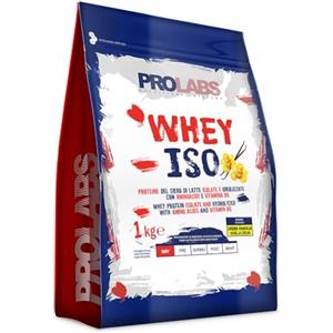 PROLABS - Proteine in Polvere WHEY ISO, Proteine Isolate e Idrolizzate Pure, Whey Protein Powder + Aminoacidi e Vitamina B6 Crescita e Recupero Muscolare, Alta Qualità 1kg Crema/Vaniglia, 2 Scoop(30g)