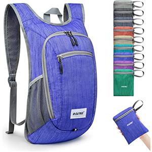 G4Free Zaino da trekking leggero da 10L/15L, ripiegabile, piccolo, per viaggio, l'aperto, borsa a tracolla pieghevole, Blu navy, 10L, Zaini Daypack