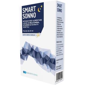 SMARTFARMA Smart Sonno Gocce 30ml - Integratore Alimentare con Melatonina, Vitamine ed Estratti Vegetali, Senza Glutine e Lattosio