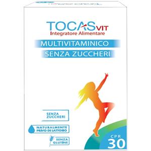 Tocasvit - Integratore Alimentare Senza Zucchero con Acido Folico, Ferro e Vitamine - 30 Compresse per il Sistema Immunitario