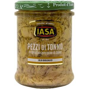 IASA Srl Filetti di Tonno Pinna Gialla in Olio Extravergine d'Oliva 200 g - Lavorato a Mano e Pronto per Insalate e Primi Piatti