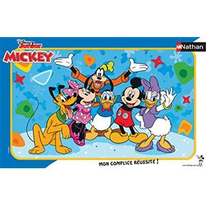 Nathan- Puzzle Cornice 15 Pezzi-Gli Amici Disney Topolino Mickey Mouse Bambino, 4005556861460