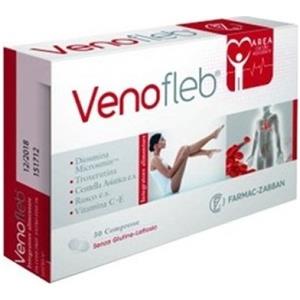 Farmac-Zabban Venofleb - Integratore Alimentare con Diosmina, Rutina, Centella Asiatica, Rusco, Vitamina C ed E - 30 Compresse