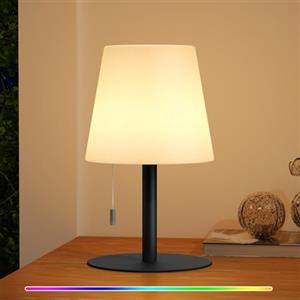 uuffoo Lampada da Comodino,Dimmerabile RGB 7 Colori Moderne Abat Jour da Comodino,USB Ricaricabile Paralume Lampada per Camera da Letto, Camera Degli Ospiti o Ufficio