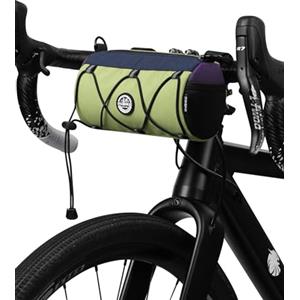 INBIKE Borsa Manubrio Gravel Borse Bici Manubrio Borsa Telaio Bici Borsa Bicicletta da Sella con Tracolla Regolabile Accessori Impermeabile Riflettente per Bici da strada MTB BMX Verde