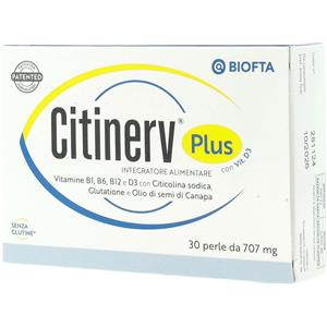 Biodue Citinerv Plus - Integratore Alimentare per il Sistema Nervoso con Vitamine B1, B6, B12 e Omega 3 e 6 - 30 Capsule Molli