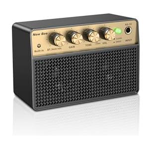 New Bee Amplificatore Chitarra Elettrica Portatile Ricaricabile 10W Mini Amplificatore Basso Elettrico con Canale Clean & Drive Con Presa di Ingresso da 6,35mm per La casa, All'aperto