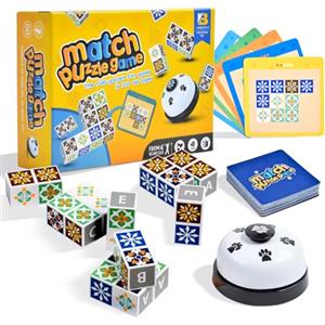 LADVATKIN Gioco di Puzzle in Legno per Bambini e Famiglie Gioco da Tavolo Educativo, Sfida di Memoria e Logica, Blocchi di Costruzione e Carte con Schemi, Adatto per 2-4 Giocatori