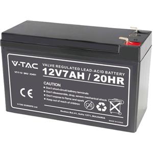 V-TAC Batteria al Piombo 12V 7Ah T1 per UPS e Videosorveglianza - Dimensioni 151x65x94mm