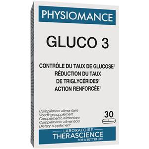 Physiomance Gluco 3 - Complemento alimentare per la glicemia - 30 Compresse