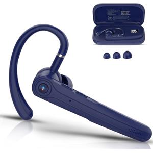 Atheewon Auricolare Bluetooth Singolo con CVC8.0 e ENC Doppio Microfono V5.4 Auricolari Bluetooth con 25 Ore Di conversazione, 180 Ore di Standby, Cuffie con Gancio Girevole per Guida/Lavoro/Ufficio, Navy