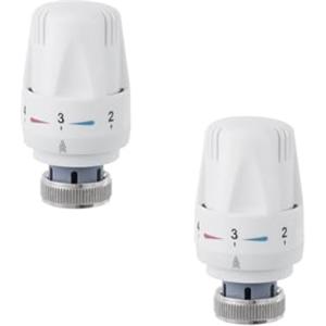 Lokatall TRV, 2 valvole termostatiche per termostato, testa di ricambio M30 x 1,5, universale, valvola di controllo della temperatura per casa e ufficio, bianco