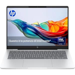 HP OmniBook 7 14-fr0000sl, PC Portatile 14", Display 14" 2K OLED Antiriflesso, Notebook, Intel Core Ultra 7 255U, 16GB RAM, 1TB SSD, Intel Graphics, Windows 11, Computer Portatile, Argento, QWERTY