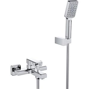 MORADO Miscelatore monocomando per doccia,rubinetto monocomando per doccia a parete con flessibile doccia da 150 cm e doccetta a 3 funzioni,ottone massiccio,forma quadrata,montaggio a parete