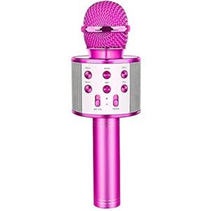 GeschenPark Bluetooth Microfono Karaoke per Bambini, Giocattolo Regalo Bambina 3-10 Anni Giocattoli Bambina Microfono Wireless - Regali Natale Bambini 2025