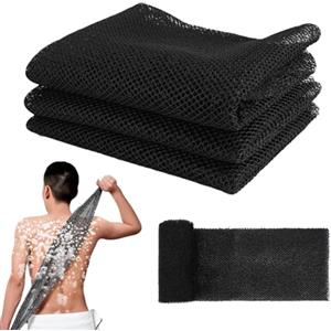 Dhisperares Set 3 Pezzi African Net Sponge, Asciugamano Esfoliante Doccia, Corpo Extra Lungo Asciugamano Esfoliante Doccia, Pulizia Profonda di Tutto Il Corpo Panno per Scrub, Panno Esfoliante Corpo