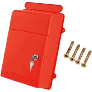 SZLIFE Cassetta postale da parete con serratura, antipioggia, ampia apertura, per esterni, cassetta postale, dei suggerimenti, per biglietti, lettere, scuola, Rosso