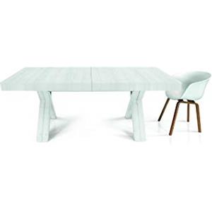 KONTE.DESIGN Tavolo GALLIPOLI in legno, Bianco Consumato, gambe ad X, 160x90 cm - 410x90 cm 18 posti