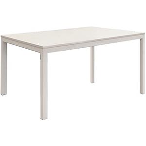 KONTE.DESIGN Tavolo TROPEA in legno, finitura bianco frassinato e metallo verniciato bianco, allungabile 120x80 cm - 170x80 cm