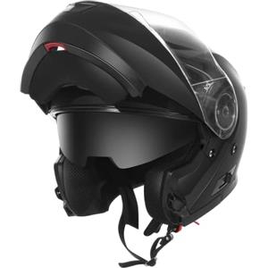 YEMA Casco Modulare Moto Integrale Scooter - YEMA 1650926M Caschi Modulari Motorino Integrali ECE Omologato Donna Uomo con Doppia Visiera Parasole, Nero opaco, M