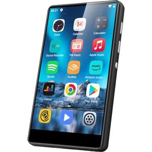 SWOFY 80GB Lettore MP3 Spotify con Bluetooth e WiFi, SWOFY 4.0 Pollici Lettore MP3 & MP4 Android, Portatile Musicale con Amazon Music, FM Radio, Audible, Play Store (Nero)