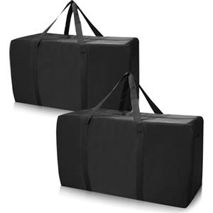 APKOL 2pcs 150L Borsa per Cuscini da Esterno Giardino,85x55x33CM,Borse di Stoccaggio per Esterni,Borsa Porta Cuscini da Esterno, Borsa da Trasporto Grande,con Maniglia,Nero