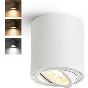 Gleonlux Faretto da Soffitto LED Orientabile Bianco, Faretti LED Soffitto Dimmerabile 5W GU10 3000K Caldo/ 4000K Neutro/ 6000K Freddo, Moderno Alluminio Faretto LED Interno Ø80x84mm