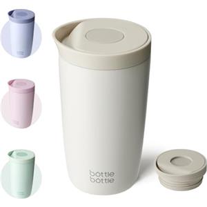BOTTLE BOTTLE Tazza da viaggio isolata da 350 ml, in acciaio inox, tazza da caffè da ufficio, con coperchio a pulsante, mantiene freddo e caldo per 8 ore (grigio)