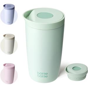 BOTTLE BOTTLE Tazza da viaggio termica da 350 ml, in acciaio inox, per ufficio, caffè, con coperchio a pulsante per mantenere freddo e caldo per 8 ore, colore: verde