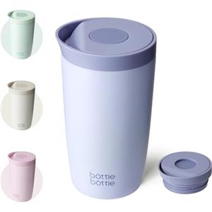 BOTTLE BOTTLE Tazza da viaggio isolata da 350 ml, in acciaio inox, tazza da caffè da ufficio con coperchio a pulsante, mantiene freddo e caldo per 8 ore (blu)