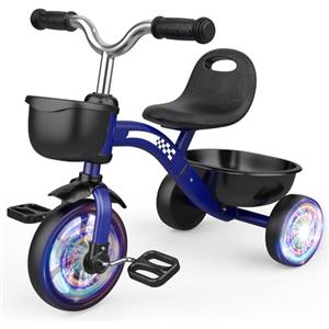 Braxel Triciclo Bimbo per 2 3 4 5 Anni, Triciclo Evolutivo da 1 a 5 Anni con Cestello Portaoggetti, Adatto come regalo per bambini, Nero