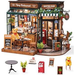 Rolife Kit di Modelli per Casa delle Bambole in Miniatura per Ristorante, Kit per Modellismo, Mini Casa, Scrivania, Libreria, Idea Regalo di Natale per Adulti Unisex