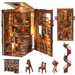 MiniCity Book Nook Kit, kit fai da te in miniatura casa delle bambole Booknook per ragazzi e adulti (Abbey Library)