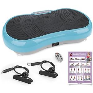 VITALmaxx Pedana Vibrante + bande di espansione per l'allenamento di tutto il corpo a casa | 99 livelli di vibrazione, 9 programmi preimpostati, display LCD, base antiscivolo con 3 zone di vibrazione