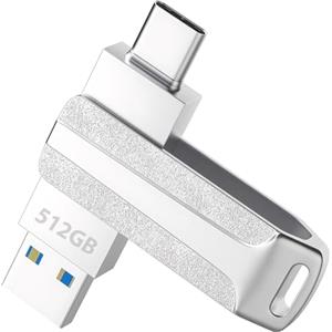 AOUZOVLI 512 GB Chiavetta Usb Per Cellulare Dual Drive USB 3.2 + 1 Type-C Jump Drive Impermeabile Usb 512 GB Pen Drive Portatile per Smartphone,Computer,Tablet, Smart TV,PC,Laptop
