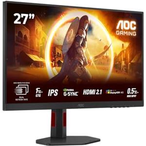 AOC Gaming U27G4R - Monitor 4K Ultra HD da 27 pollici, 160 Hz in UHD o 320 Hz in FHD, Dual Frame, 1 ms, compatibile G-Sync, HDR400 3840x2160, 2x HDMI 2.1, 1x DisplayPort 1.4, hub USB