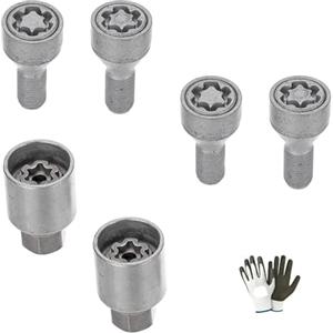 MOTO SPORT MONDO COMPATIBILE CON VOLKSWAGEN Eos, Polo,Fox, Tiguan, New Beetle, T-Roc, Arteon, E-Golf, T-Cross,Taigo dal 01/2000 in poi ZA/E BULLONI ANTIFURTO PER RUOTE CON CERCHIO IN ACCIAIO BULLONE ANTIRAPINA AUTO