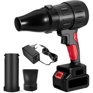 Uadme Soffiatore a Batteria Potente, 800W 35000RPM Aspiratore Foglie da Giardino, con Batteria 1300mAh, Turbo Elettrico Power Blower Soffiatore Portatile per Cura del Foglie, Polvere e Neve(Lungo)