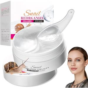 Probuk 60 Pezzi Patch Occhi con lumache e Collagene, Maschere Idratanti Anti-Occhiaie e Anti-Borse, Riduce Rughe e Linee Sottili, Cura Contorno Occhi per Uomo e Donna