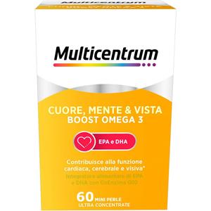 HALEON ITALY Srl Multicentrum Cuore, Mente e Vista Boost Omega 3 - Integratore Alimentare con EPA e DHA per il Benessere di Cuore, Mente e Vista - 60 Capsule