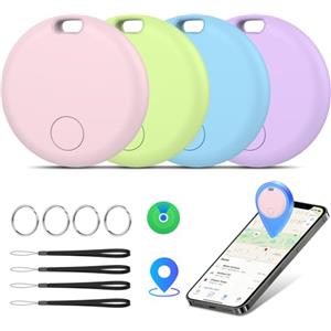 aowoka Air Tracker Tags 4 Pezzi, Funziona con Apple Dov'è (Solo iOS), Localizzatore Bluetooth Trova Oggetti 365 Giorni, Batteria Sostituibile, Impermeabile IP67, Chiavi/Portafoglio/Bagagli/Valigie, Colore